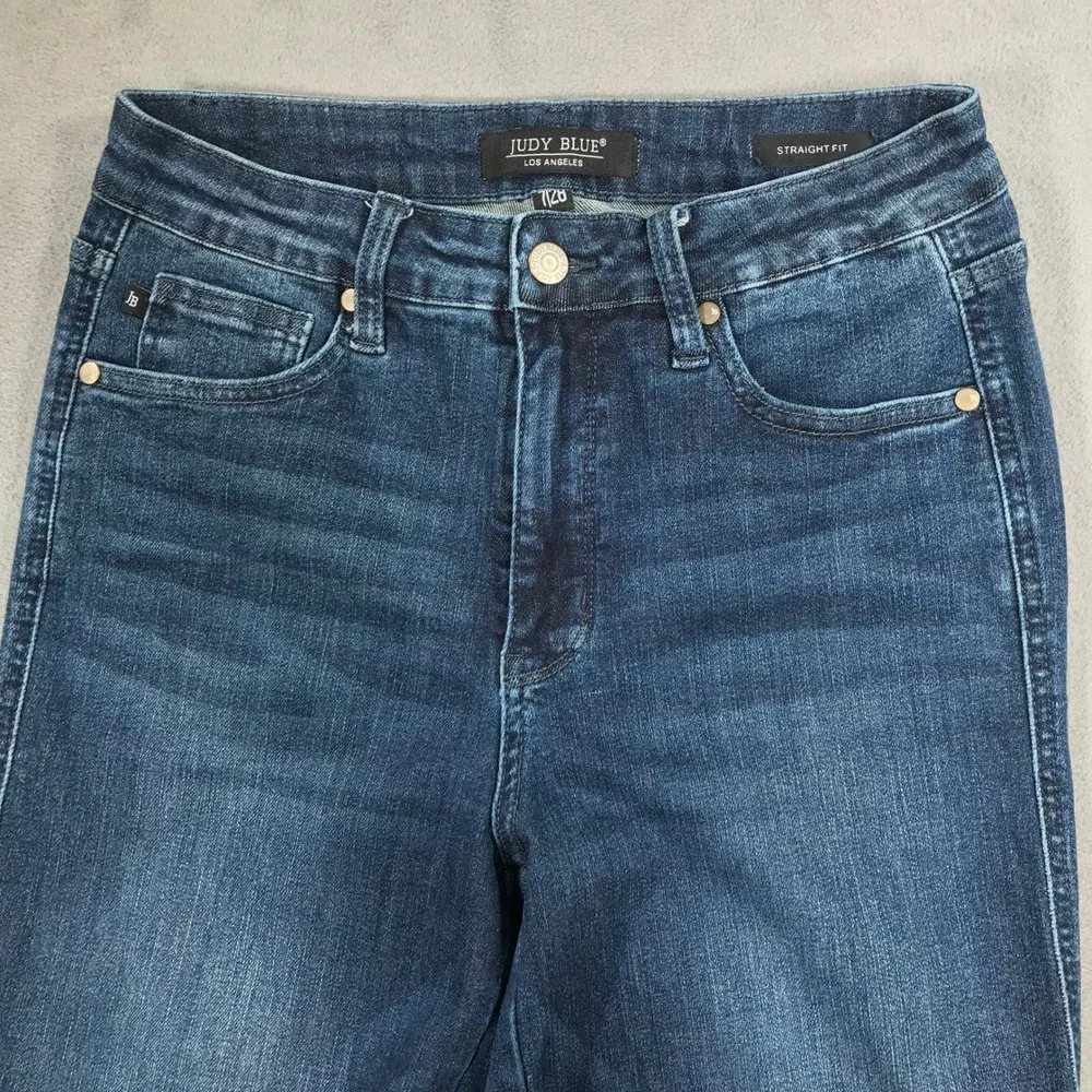Judy Blue High Rise Straight Fit Dark Wash Jeans Size 7/28 Blue Denim
